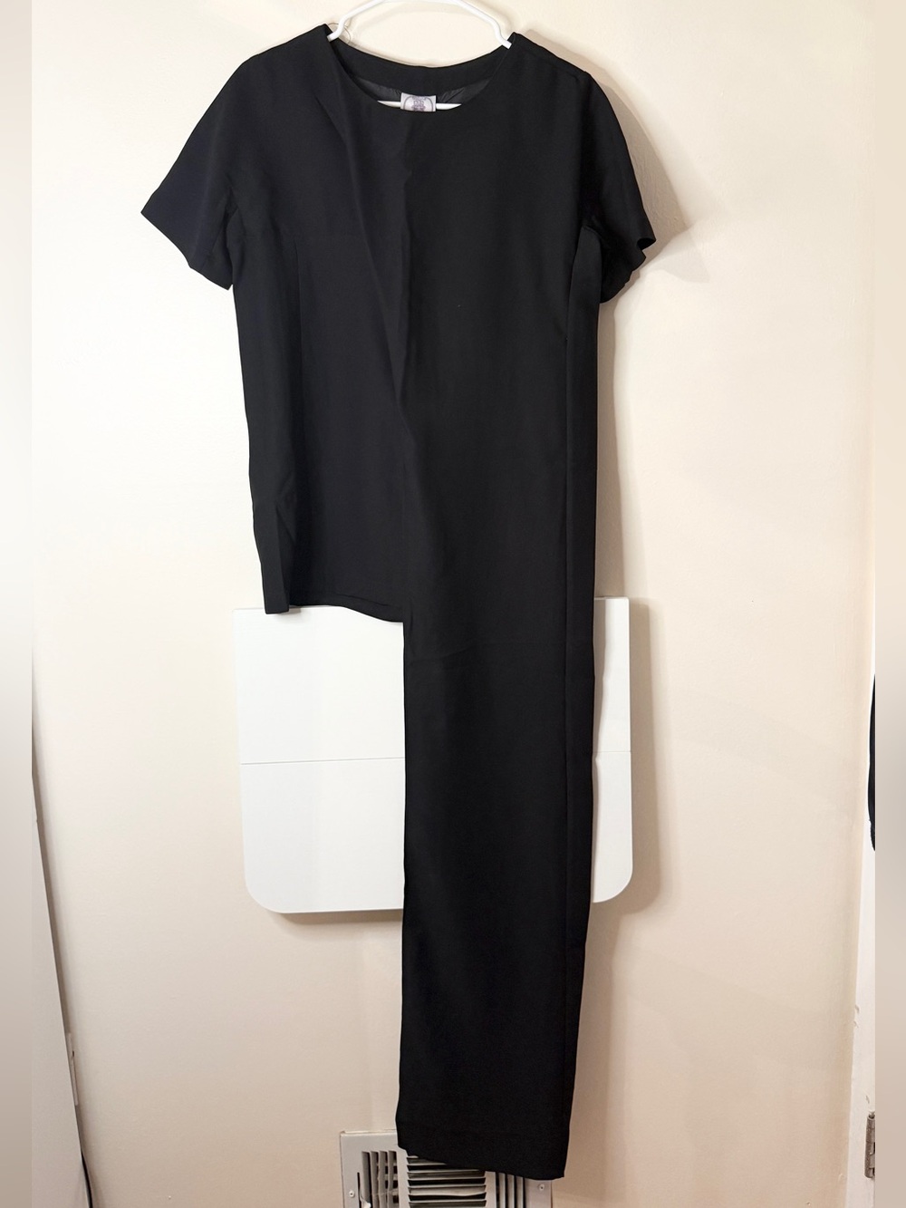 Women's Black Asymmetrical Short-Sleeve Dress